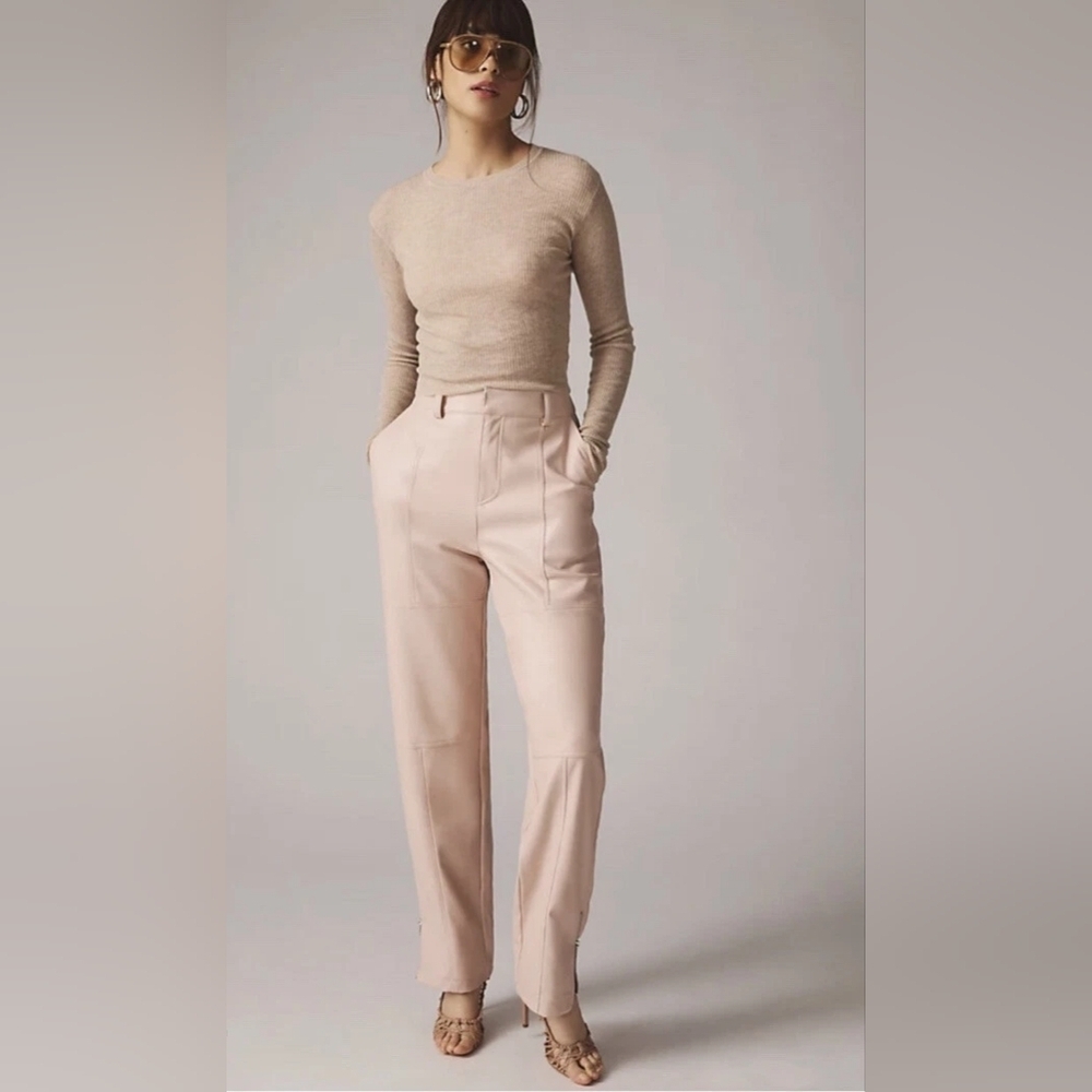 NWT Anthropologie Avec Les Filles Vegan Faux Leather Utility Pants PINK